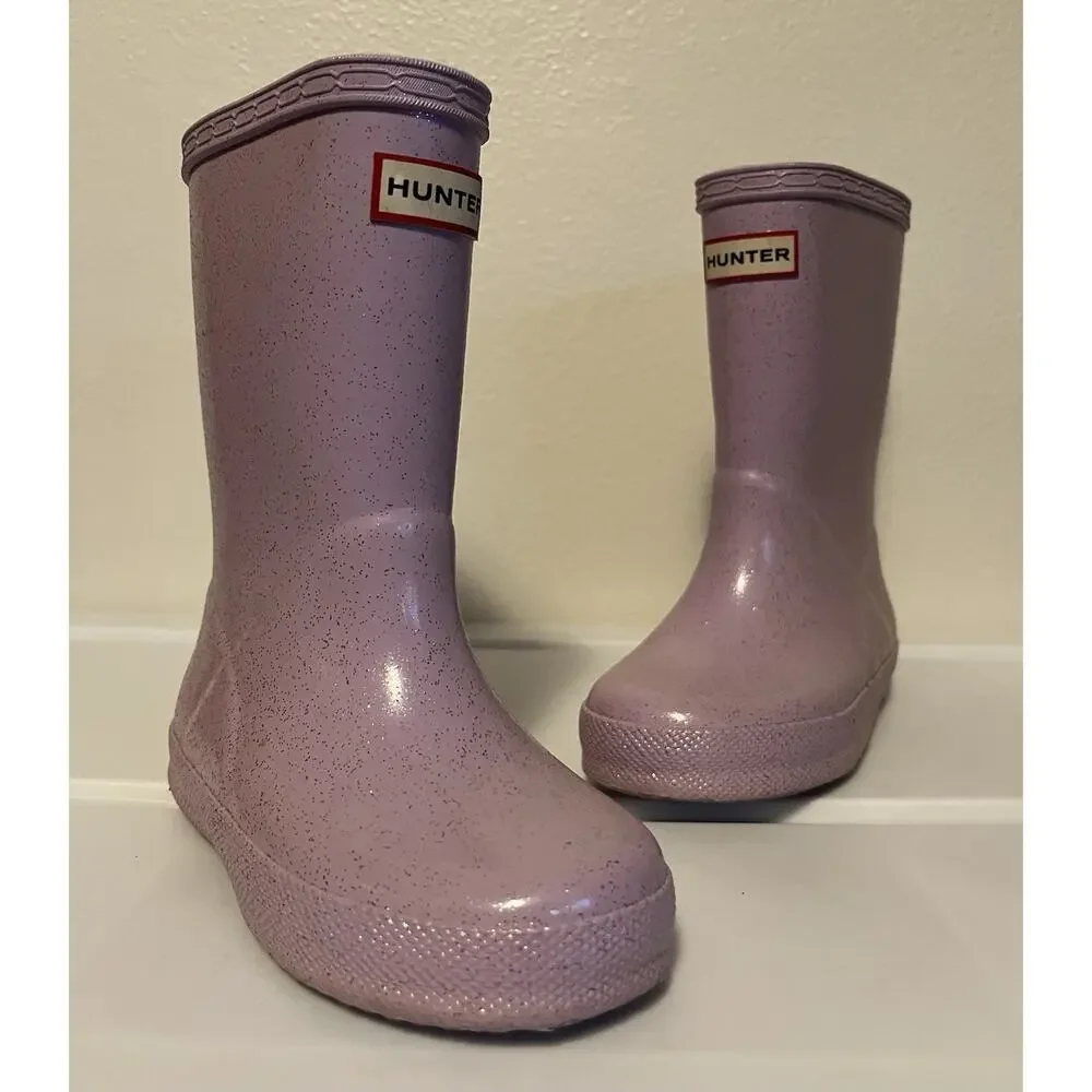 Hunter Kids Pink Glitter Rain & Snow Boots